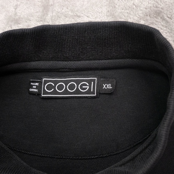 Vintage COOGI Men 2XL XXL Black White Embroidered Logo Polo Short Sleeve Shirt - Picture 4 of 9